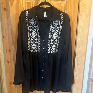Roper Old West collection black embroidered dress
